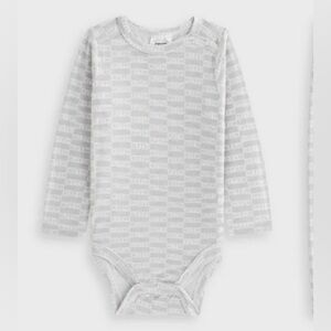 KITH Gray Hooded Baby Onesie With Bib— 6-12 Months